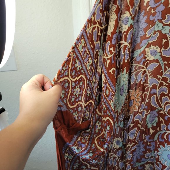 Free People Red and Purple Floral Kimono Cardigan - Picture 5 of 10